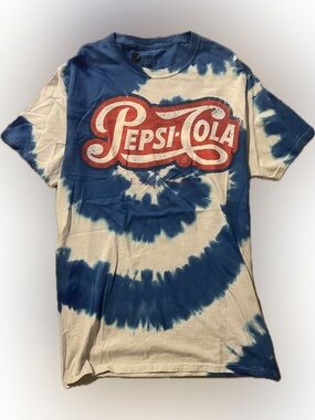 Pepsi-Cola Blue & White Tie-Dye Logo Tee